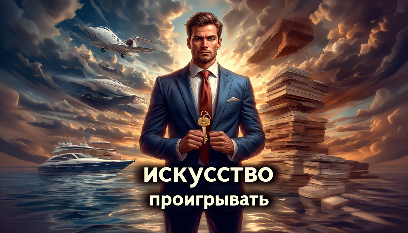 Предприниматель демонстрирует искусство проигрывать, строя лестницу успеха из неудач на пути к богатству.