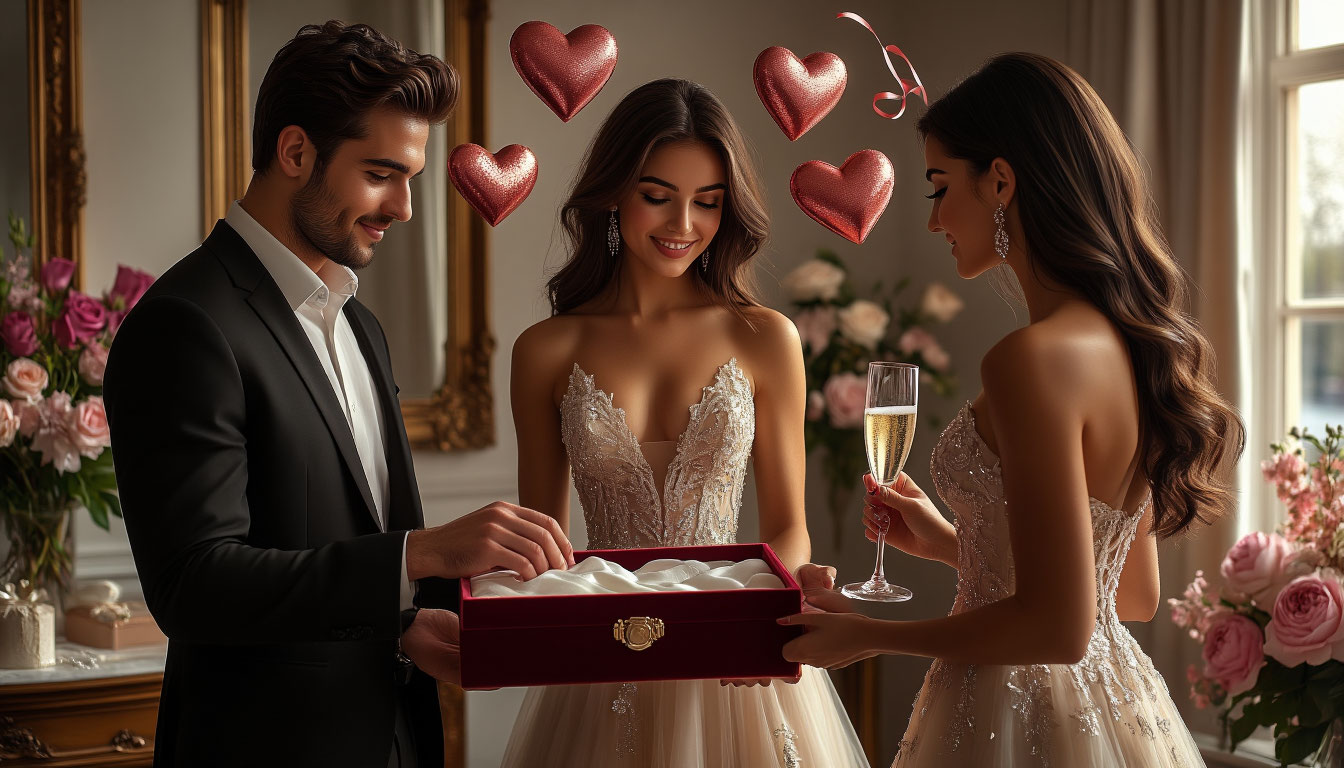 Команда безупречного сервиса в прокате платьев: стилисты обеспечивают клиентке полный цикл заботы и профессионального обслуживания.