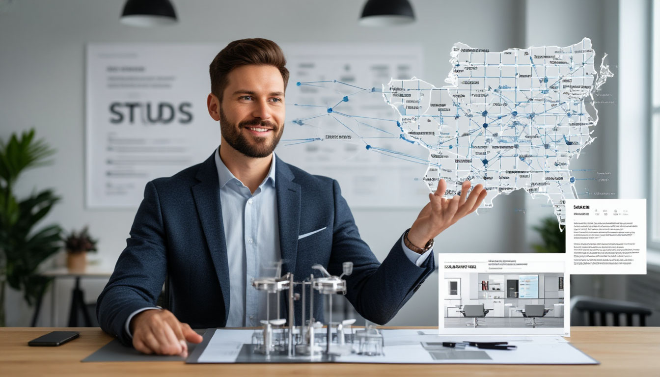 Предприниматель демонстрирует операционную эффективность стартапа Studs при масштабировании сети салонов.