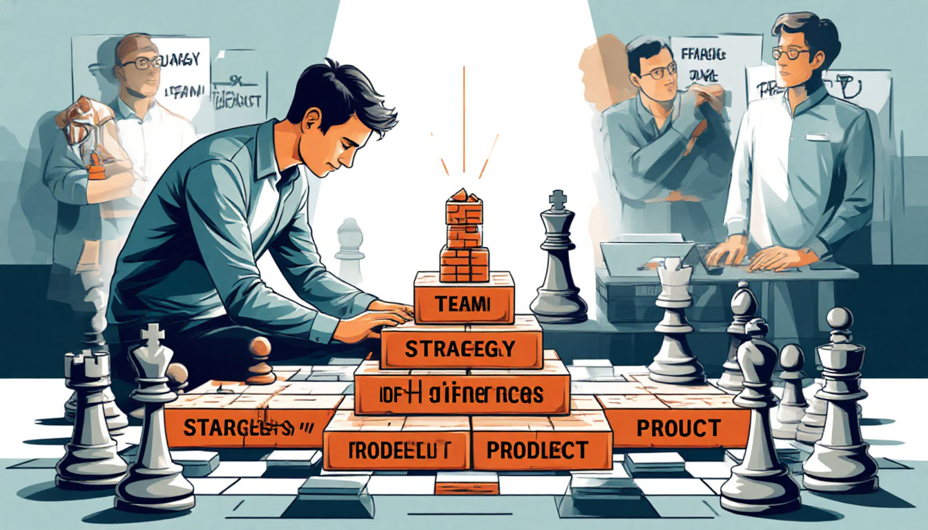 Ранняя стадия стартапа — визуальная метафора заложения фундамента бизнеса на начальном этапе.
