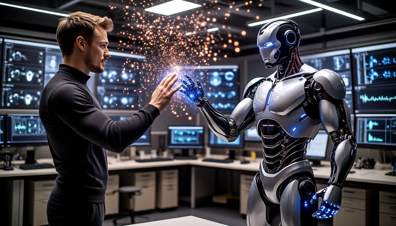 Создание движений Optimus — процесс обучения робота Tesla человеческим жестам с помощью motion-capture технологий.