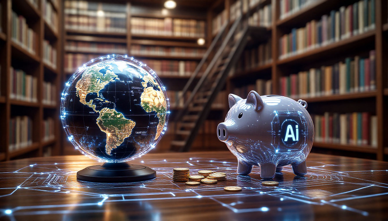 Ценность Википедии в эпоху искусственного интеллекта — визуальная метафора взаимосвязи энциклопедии и обучающихся AI-моделей.