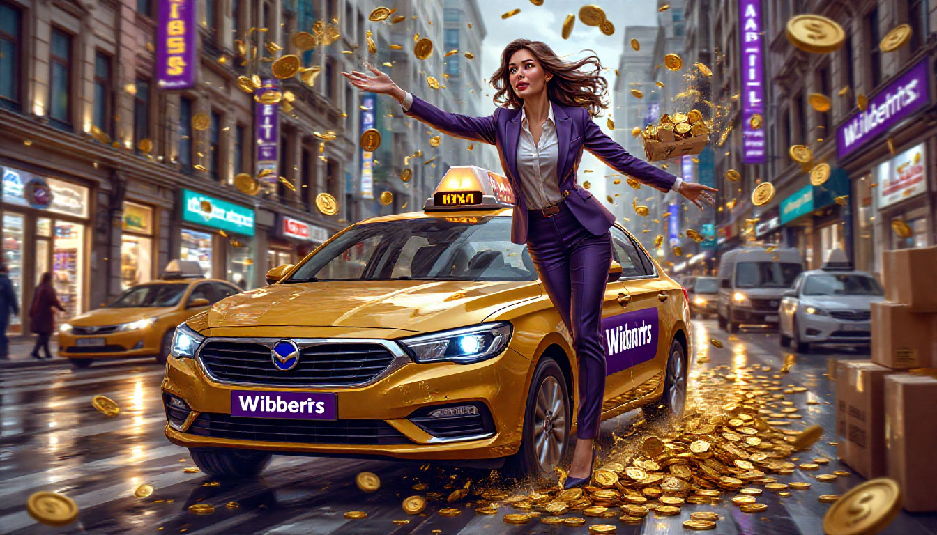 Wildberries запускает такси в Узбекистане: визуализация потоков товаров и денег, управляемых через новую логистическую сеть.