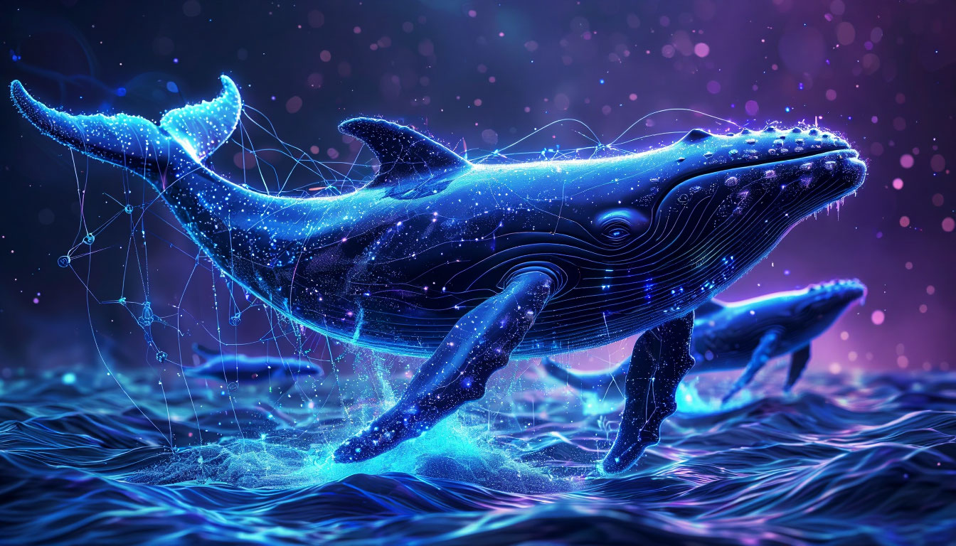 Криптокиты — абстрактная визуализация крупных держателей криптовалюты в сети блокчейн.